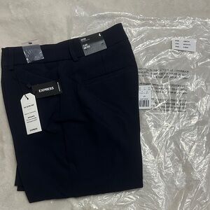 Express Navy Editor Mid-Rise Flare Pants